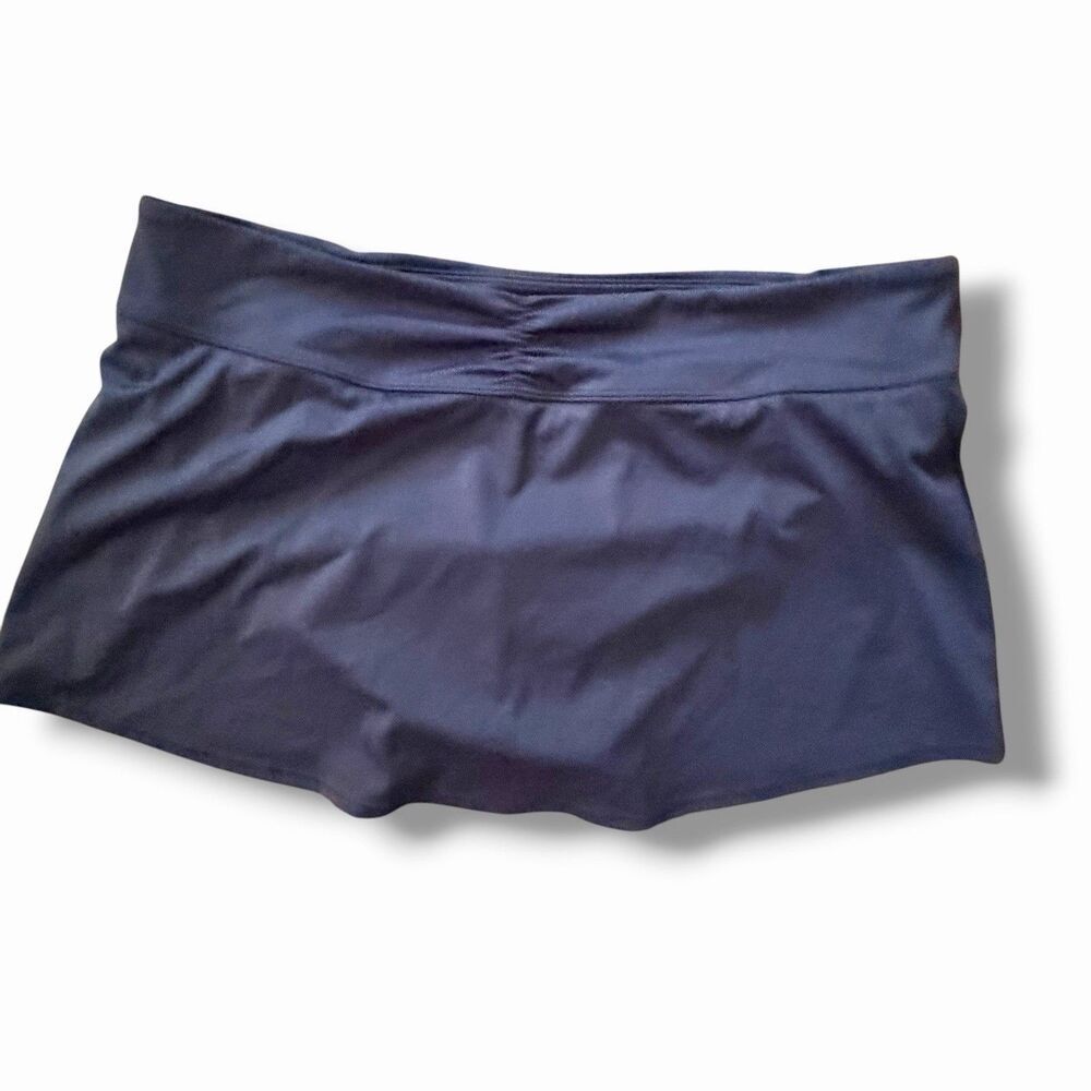 NEW Athleta High Neck Bra Cup Loop Tankini Top 40D/DD Navy Blue Skirt Swimsuit - Picture 12 of 16